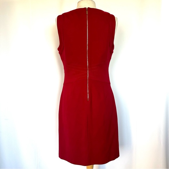 LAUNDRY SHELLI SEGAL VIXEN RED BODYCON BACK-ZIP MINI COCKTAIL DRESS Sz10 - Picture 4 of 14